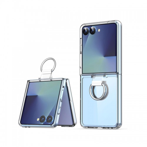 Transparent Case With Ring Hook / Hard Cover Made for Samsung Galaxy Z Flip7 5G 2025